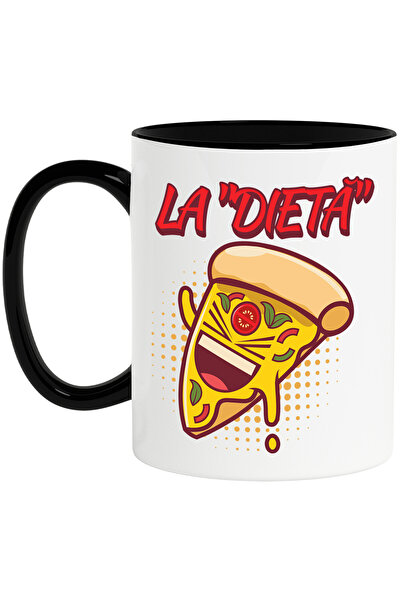 StoryGift Romania Cana cu Felie DE Pizza Fericita Razand Text La "Dieta" Copi...