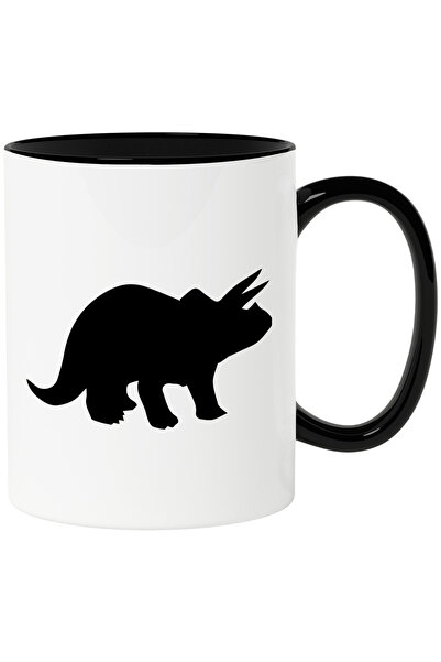 StoryGift Romania Cana cu un dinozaur - pentru copii cu Maner Negru, Cu Maner...