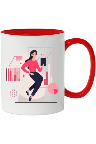 StoryGift Romania Cana Cu Grafice, Laptop, Office, Corporatie, Femeie, Multic...