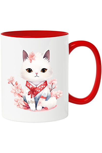 StoryGift Romania Cana cu o pisicuta care poarta o vestimentatie japoneza | f...