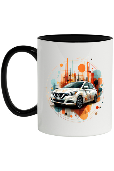 StoryGift Romania Cana Cu Masina, Geometric, Cerc, Buline, Nissan Micra, Mult...