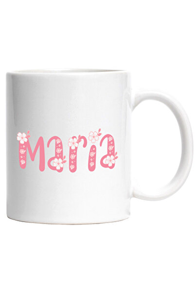 StoryGift Romania Cana Cu Numele Maria, Flori, Colorat, Roz, Dragut, 330ml, C...