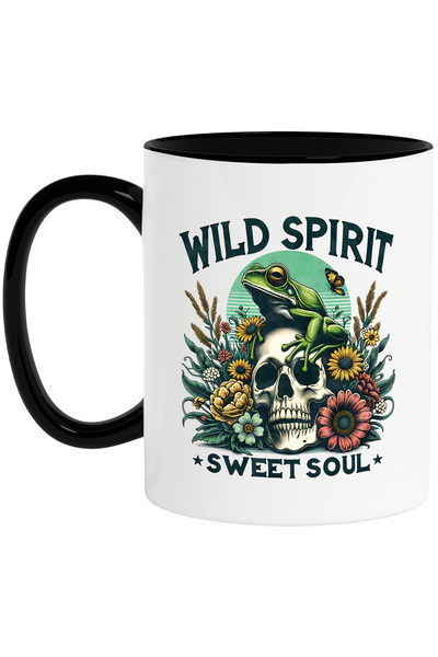 StoryGift Romania Cana cu mesajul "Wild spirit", stilul hippie, cultura, ilus...