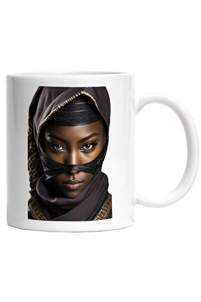 StoryGift Romania Cana cu Portret Femeie cu Hijab, Ochi Caprui, Femeie de Cul...