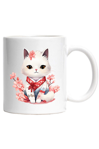 StoryGift Romania Cana cu o pisicuta care poarta o vestimentatie japoneza | f...