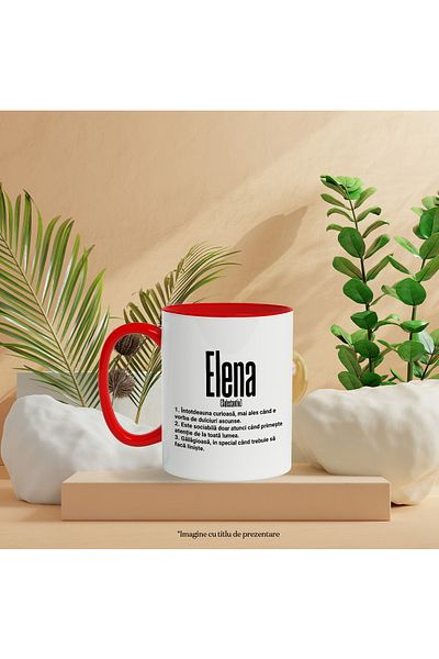 StoryGift Romania Cup With Name Elena, and Funny Message, Curious, Sociable, Noisy, 330ml, , With ,STG