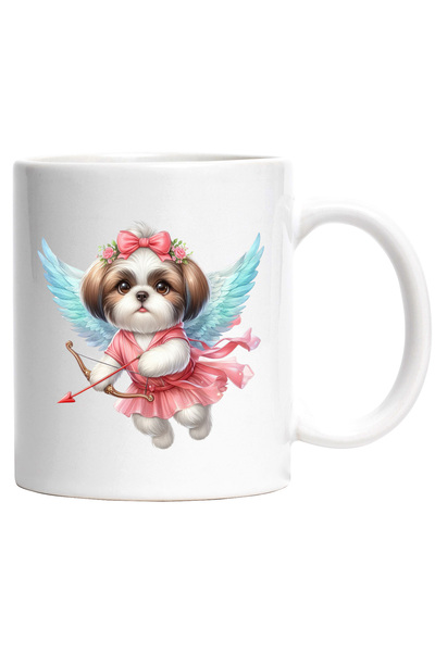 StoryGift Romania Cana cu o catelusa blanoasa Cupidon | trage cu arcul | indr...