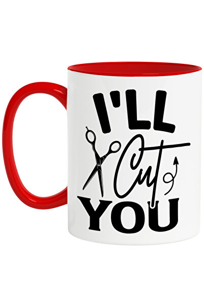 StoryGift Romania Cana cu foarfeca pentru frizeri cu mesajul "I'll cut you" -...