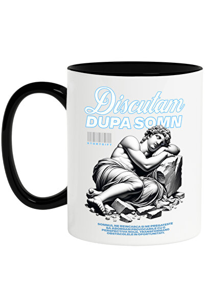 StoryGift Romania Cana Discutam Dupa Somn - Statuie Care Doarme , 330ml, Cera...