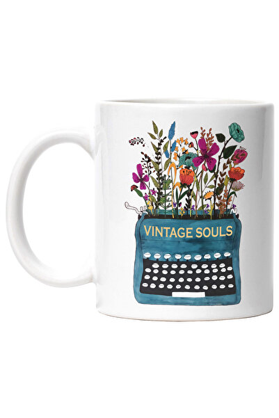 StoryGift Romania Cana cu mesajul "Vintage souls", ilustratie, stil retro, ve...