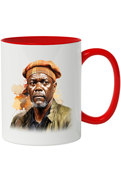 StoryGift Romania Cana Cu Samuel L. Jackson, Actor, Celebritate, Filme, Multicolor 330 ml, Ceramic, Cu Maner Rosu