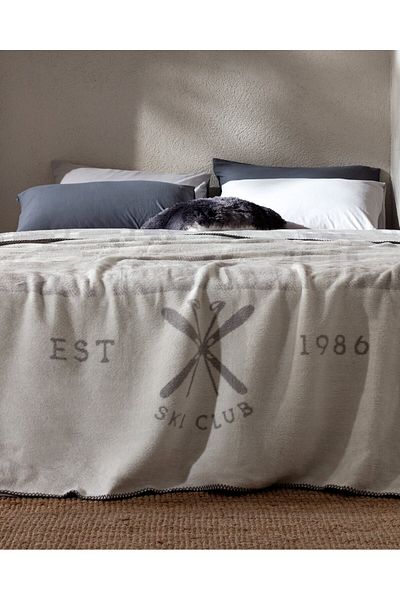 Madame Coco Cluny Doppel-Jacquarddecke aus Baumwolle - Grau