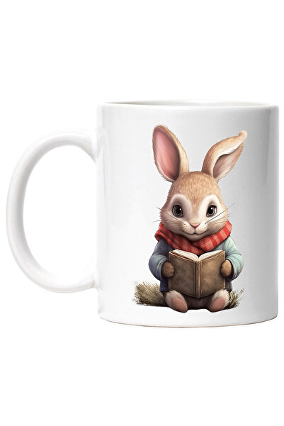 StoryGift Romania Cana cu un iepuras care tine o carte deschisa | ilustratie ...