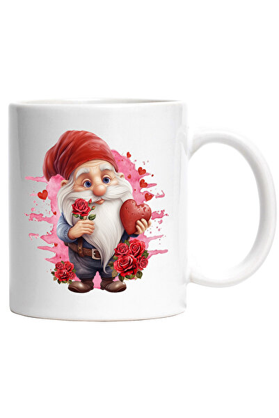 StoryGift Romania Cana cu un pitic cu barba lunga care tine o inima in mana, ...