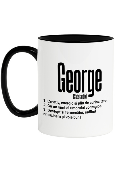 StoryGift Romania Cana Cu Numele George, Cu Mesaj Motivational, Creativ, Ener...
