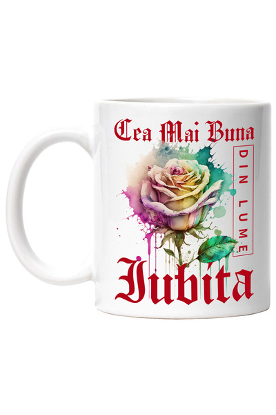 StoryGift Romania Cana Cu Textul Cea Mai Buna Iubita, Din Lume, Floare, Trand...