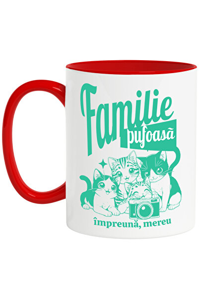StoryGift Romania Cana Familie pufoasa impreuna mereu animale pisici , 330ml,...