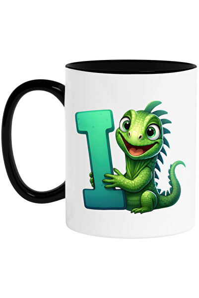 StoryGift Romania Cana cu soparla iguana cu litera "I", ilustratie, pentru co...