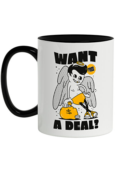 StoryGift Romania Cana Cu Mesaj In Engleza Want A Deal, Inger, Bani, Punga, M...