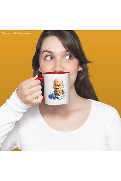 StoryGift Romania Mug With Pablo Picasso, Artist, Famous Painter, Portrait, Multicolor 330 ml, Ceram, With ,STG