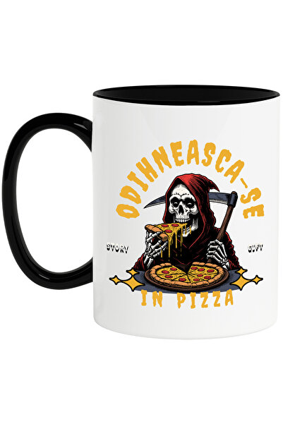 StoryGift Romania Cana moartea cu coasa mancand text odihneasca-se in pizza, ...