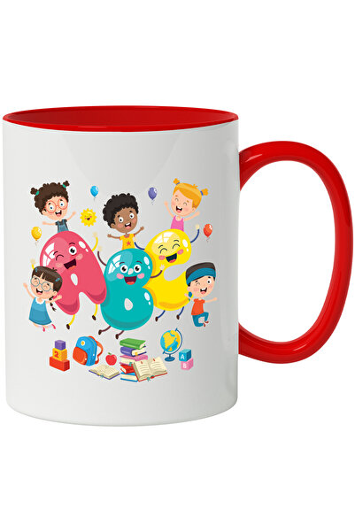 StoryGift Romania Cana Cu Copii, Baloane, Carti, Litere, Soare, Ghiozdan, Cub...