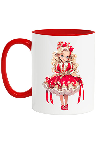 StoryGift Romania Cana cu o fetita dragalasa | ilustratie | rochie rosie | pa...