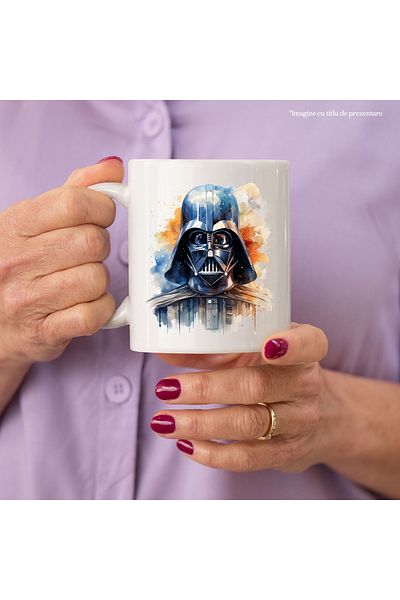 StoryGift Romania Cana Cu Anakin Skywalker, Darth Vader, Sci Fi, Raufacator, Star Wars, Picaturi, , Cu Maner Alb