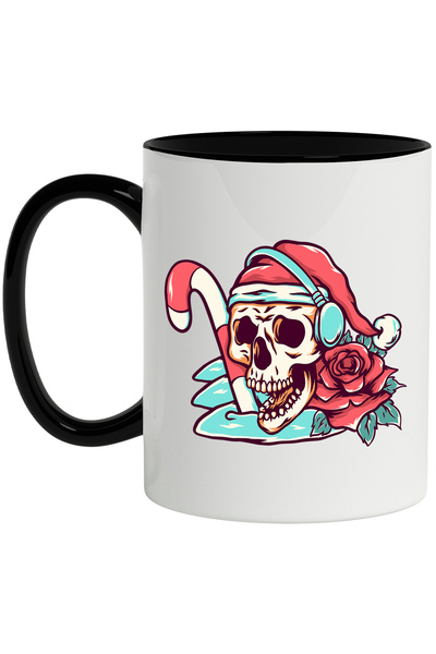 StoryGift Romania Cana Cu Craniu, Craciun, Iarna, Trandafir, Casti, Multicolo...