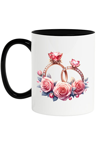 StoryGift Romania Cana cu 2 inele cu diamante, pietre pretioase, ilustratie, ...