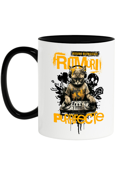 StoryGift Romania Cana Ritmuri PURRfecte, nebunie meowsicala, 330ml, Ceramica...