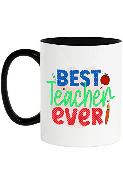 StoryGift Romania Cana cu mesajul "Best teacher ever", ilustratie, scoala, el...