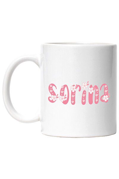 StoryGift Romania Cana Cu Numele Sorina, Flori, Colorat, Roz, Dragut, 330ml, ...