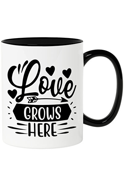 StoryGift Romania Cana cu inimioare si mesajul "Love grows here" - iubirea cr...