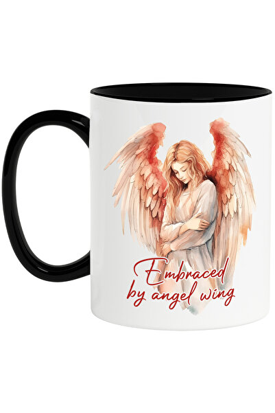 StoryGift Romania Cana cu o femeie inger cu mesajul "Embraced by angel wing",...