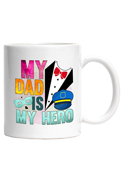 StoryGift Romania Cana cu mesajul "My dad is my hero", tata, ilustratie, este...