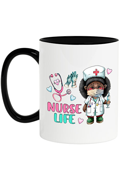 StoryGift Romania Cana cu mesajul "Nurse life", profesie, ilustratie, munca, ...