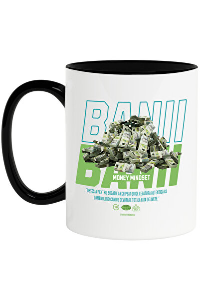 StoryGift Romania Cana O Gramada de Bani - Money Mindset, 330ml, Ceramica cu ...