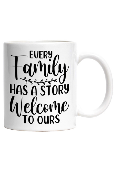 StoryGift Romania Cana cu mesajul "Orice familie are o poveste. Bun-venit in ...