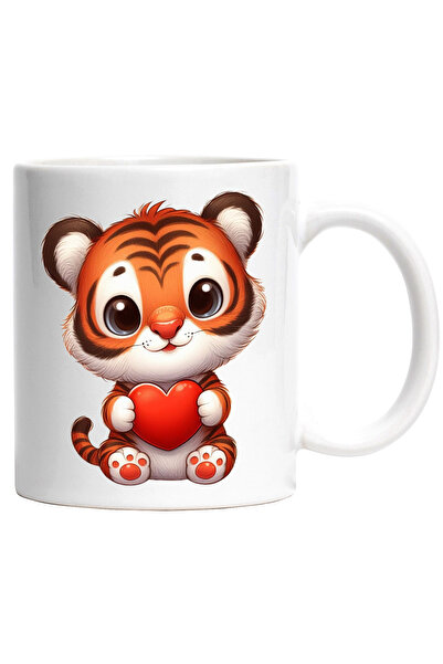 StoryGift Romania Cana cu un pui de tigru care tine o inima in brate | ilustr...