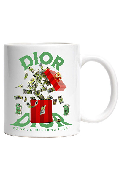 StoryGift Romania _Dior_ Mug - Millionaire's Gift, 330ml, Ceramic with White Handle, With White Handle