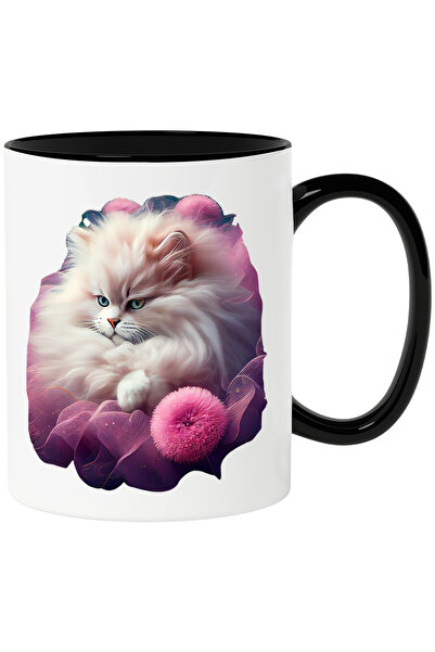 StoryGift Romania Cana Cu Pisica Alba,Par lung, Flori, Magic, Fantastic, Iubi...