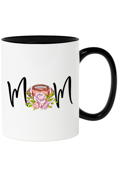 StoryGift Romania Cana cu minge de fotbal american deasupra unor flori cu mes...