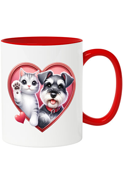 StoryGift Romania Cana cu o pisicuta care face cu mana si un catel blanos | i...