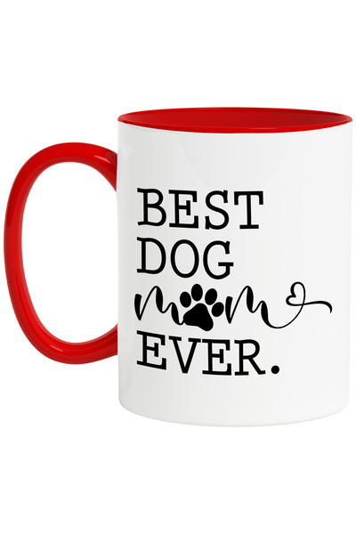 StoryGift Romania Cana cu labuta si inimioara cu mesajul "Best dog mom ever" ...