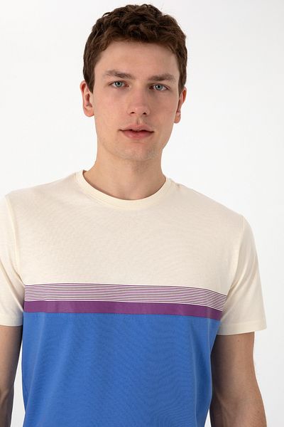 U.S. Polo Assn. Men's Regular Fit Crew Neck Indigo T-Shirt 50306899-Vr028