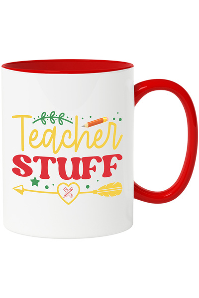StoryGift Romania Mug with illustration showing pencils and the message in En...