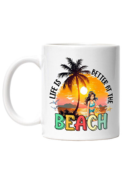 StoryGift Romania Cana cu mesajul "Life is better at the beach", vara, vacant...