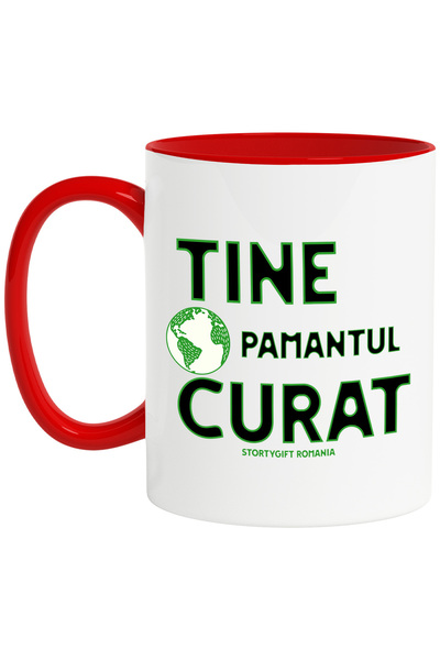 StoryGift Romania Cana Tine pamantul curat, poluare, Planeta noastra, 330ml, ...