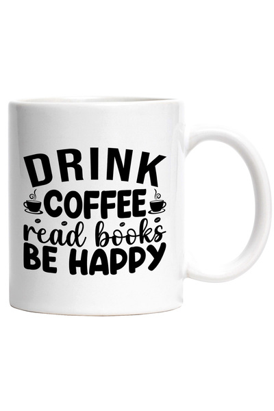 StoryGift Romania Cana cu mesajul "Bea cafea, citeste carti si fii fericit" c...